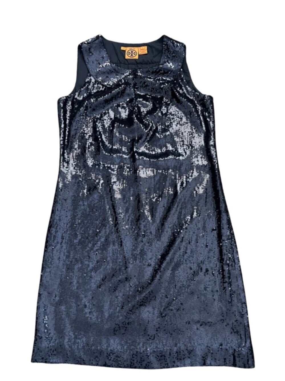 Tory Burch Kylie Navy Blue Sparkly Sequin Sleeveless Shift Dress - Size 6